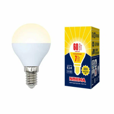 VOLPE лампа светодиодная norma LED-G45-7W/WW/E14/FR/NR