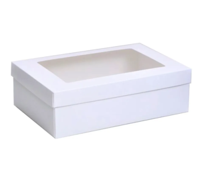 Коробка складная белая с окном 30*20*9см 9702364