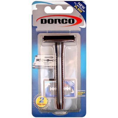 DORCO станок д/бритья классический pl 602-B в блистере + 2 лезвия