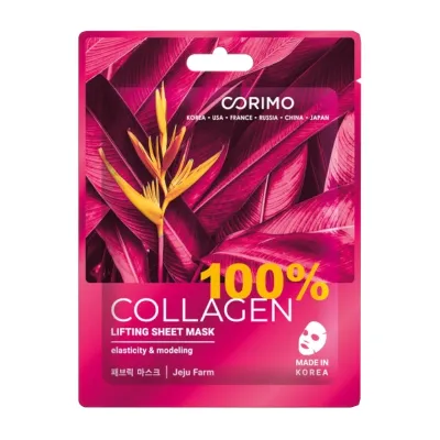 CORIMO маска д/лица тканевая лифтинг 100% collagen 22г