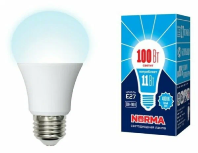 VOLPE лампа светодиодная белый свет LED-A60-11W/NW/E27/FR/NR