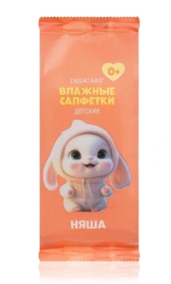 DELICARE mini салфетки влажные д/детей зайка Няша 8шт