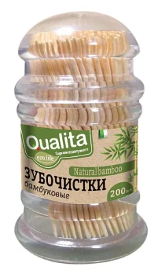QUALITA зубочистки бамбуковые 200шт/200