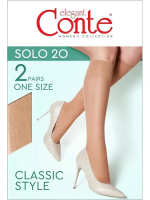 CONTE гольфы женские elegant solo 20 20С-197СП р.23-25 natural 2пары